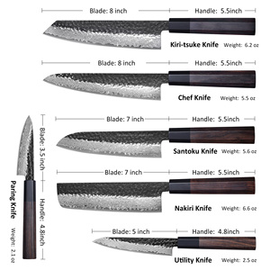 Forge à la main Vintage Marteau Lame Vg10 Damas Acier <span class=keywords><strong>Couteau</strong></span> Ensemble Boucher Japonais De Luxe Cuisine Couteaux Damas Cuisine <span class=keywords><strong>Couteau</strong></span> Ensemble - Product Image 3