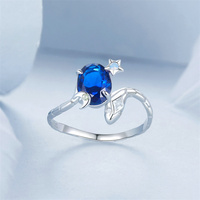 Article de mode original le plus vendu classique Bague serpent lune étoile en argent S925