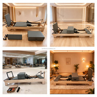 Fournisseur chinois en gros de lit de Pilates Reformer en bois d'érable avec barre de repose-pieds réglable pour la maison, la salle de sport et l'exercice de yoga