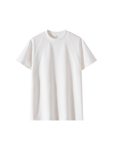 T-shirt da uomo girocollo a maniche corte, basic, tinta unita, casual, in misto poliestere e cotone 250G, lavorato a maglia, vestibilità regolare, ad asciugatura rapida, tinta unita - Product Image 3