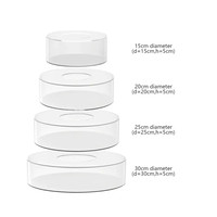 Plateau à gâteau rond transparent en acrylique, support de présentation de desserts pour la décoration de mariages et de fêtes, vente en gros d'usine