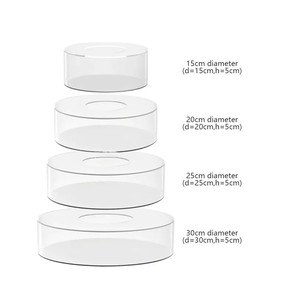 Plateau à gâteau rond transparent en acrylique, support de présentation de desserts pour la <span class=keywords><strong>d</strong></span>écoration de mariages et de fêtes, vente en gros <span class=keywords><strong>d</strong></span>'usine - Product Image 6