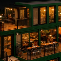 Café-restaurant modulaire à 3 étages en conteneurs, bâtiment commercial, bar en conteneurs maritimes