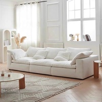 Canapé combiné 3 places compressé avec deux coussins de dossier, fauteuil inclinable Lazy Boy, housses de canapé, canapé nuage pour un assemblage facile