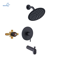 Robinet de douche de salle de bain à poignée unique avec système d'équilibrage de pression et valve de montage en laiton massif
