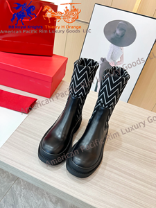 Elegant Luxury Women's <b>Knee</b>-<b>High</b> Boots with 5-10cm <b>High</b> Heel Platform Leather Cowboy Boot Style Flat Rubber Polyurethane Insole - Product Image 5