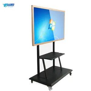 고품질 공장 모바일 TV 카트 65 86 LCD TV 또는 대화 형 평면 패널 TV 벽 마운트 쉽게 이동 브래킷 자동차