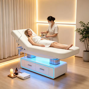 <span class=keywords><strong>Table</strong></span> <span class=keywords><strong>de</strong></span> <span class=keywords><strong>massage</strong></span> esthétique hydraulique <span class=keywords><strong>de</strong></span> luxe à 3 sections en cuir PU, capacité 200 kg, avec trou facial pour soins du visage - Product Image 5