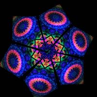 Tenda Kanopi Fluoresen Reaktif UV Menyala dalam Gelap untuk Dekorasi Pesta Psytrance Luar Ruangan