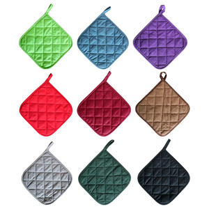 Maniques de cuisine en coton 18x18 cm, couleur unie, résistantes à la chaleur, pour four, lavage à la main uniquement - Product Image 3