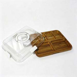 Tabla de queso de madera de nogal con bandeja de madera de acacia y cubierta protectora para servir y almacenar - Product Image 2