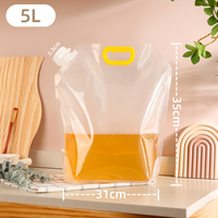 Étanche 5L Stand Up Bec Poche Sac Transparent Boire Liquide Emballage Sacs En Plastique Pour Jus Bière Sauce Savon Détergent