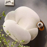 Fauteuil d'appoint Snow Pear avec revêtement en sherpa, style vintage Wabi Sabi, couleur crème, canapé paresseux individuel, confortable pour salon et chambre