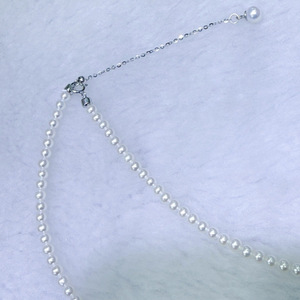 Collar de Perlas de Agua Dulce Naturales de 4-5 mm, Redondas, Impecables, con Cadena de Plata Pura y Cierre Ajustable, Dos Estilos Disponibles - Product Image 1