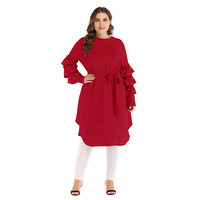 2117 # Musulmane Abaya Vêtements Islamiques En Gros Femmes Tunique Style Turc Chemisier