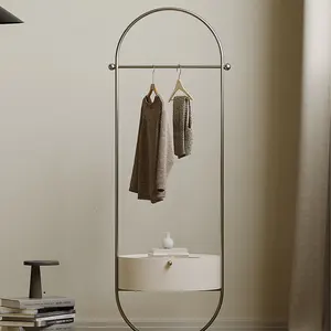 Kainice stand for hanging clothes supplier display coat rack with drawer storage clothes vertical stand for home