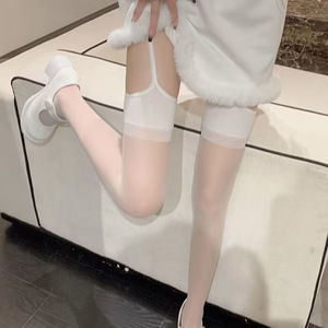 Sexy Lace Suspender Stockings 0D Ultra Thin Transparent Women's Summer Spring Autumn Solid Color Nylon Long Stockings - Product Image 3