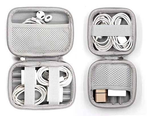 Портативный чехол для наушников Eva на молнии с кабелем для передачи данных