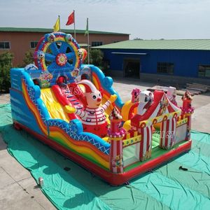 Château gonflable commercial Clown de <span class=keywords><strong>Cirque</strong></span> avec double toboggan, aire de jeux gonflable pour enfants, parc de jeux gonflables amusant - Product Image 2