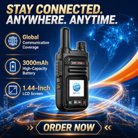 Radio HT 4G POC Dua Arah Kapasitas Tinggi Portabel Walkie Talkie Jangkauan Komunikasi Jarak Jauh Global Paket SIM Opsional
