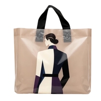 Sac de courses en plastique à poignée boucle, vente en gros, sac de courses en plastique personnalisé imprimé pour le marché