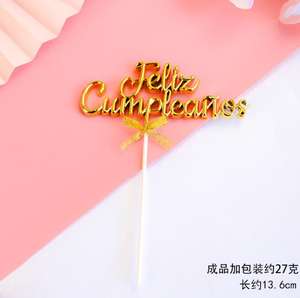 Wholesale 3D Letter <strong>Sweet</strong> One Baby Shower <strong>Spanish</strong> Cake Topper Happy Birthday Toppers for Cake Decoration - Product Image 6