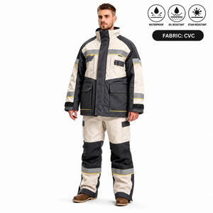 Ensemble de vêtements de travail industriels pétrochimiques pour l'industrie pétrolière et gazière, veste et pantalon réfléchissants de protection, genoux renforcés, uniforme d'entreprise - Product Image 1