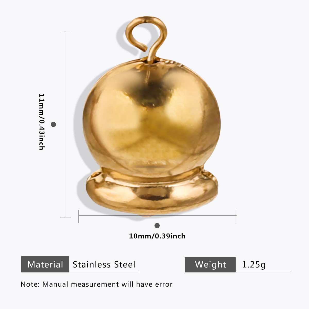 Cloche dorée brillante = 3 pièces