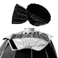 Kit d'éclairage de boîte souple parabolique portable de 70/90/120 cm avec grille Boîte souple double couche à dégagement rapide avec support et sac de transport
