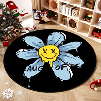 Tapis personnalisés pour la décoration du salon avec logo imprimé, tapis rond motif tournesol, tapis de classe, tapis circulaire pour la chambre à coucher