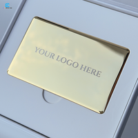 Carte de visite NFC en métal de luxe personnalisée plaquée or 24 carats Carte NFC Carte de visite connectée