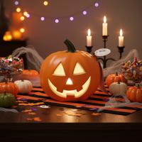 Nouvelles citrouilles artificielles décoratives d'Halloween en gros - Alimentées à l'énergie solaire, durables, personnalisées, 3D, pour usage intérieur, prix d'usine
