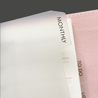 Séparateurs de planificateur à feuilles mobiles personnalisés A5/A6/A7 avec pages d'index en PP givré, onglets dorés/imprimés, 6 anneaux, 5 feuilles, pour cadeau
