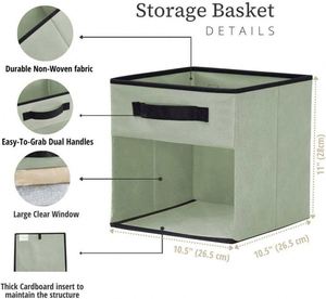 Cubos de Almacenamiento de Tela Plegables Modernos con Ventana Transparente y Asas, Contenedores Organizadores Apilables para Armario, para Ropa y Juguetes - Product Image 2