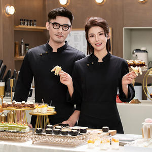 زي طهاة احترافي للجنسين من البوليستر للخريف والشتاء بأكمام طويلة للفنادق والمطاعم الصينية ومطابخ الخبز - Product Image 4