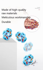 ของเล่นถั่วปั่นพลาสติกทรงสี่เหลี่ยมหมุนได้สองด้านเพื่อความสนุก - Product Image 6