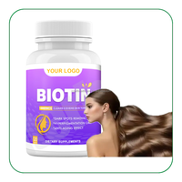 Capsules de Biotine Calcium 25000mcg OEM Vitamines pour la peau et les ongles Supplément de collagène capsules de biotine pour la croissance des cheveux