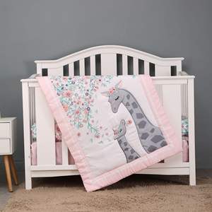 Juego de Ropa de Cama para <span class=keywords><strong>Cuna</strong></span> de Bebé, Diseño de Dibujos Animados, Poliéster No Tóxico, Edredón para Bebé, Patrón de Animales, Funda Tejida, Estilo Americano para Todas las Temporadas - Product Image 2