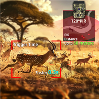 Caméra de chasse GPS 4K avec panneau solaire intégré, détection de mouvement PIR invisible 940NM, vision nocturne, contrôle par application