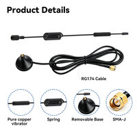 Antenne magnétique 4G LTE à gain élevé 9dBi 700-2700MHz SMA Mâle Omni Externe avec câble RG174 de 3m pour Routeur Passerelle IoT Industrielle
