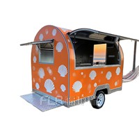 Chariot de collation commercial en acier inoxydable et camion alimentaire pour le marché de nuit Beach Park-Utilisation au détail