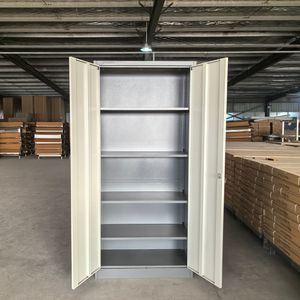 ארון נעילה פלדה עם 2 דלתות ומדף מתכוונן, ריהוט אחסון לבן שימושי לבית הספר למשרד - Product Image 2