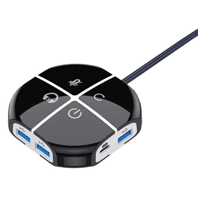 A21Q Desktop Computer Power Switches Button With 2 USB and Sound Port for Office Home