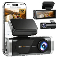 Kamera Dashcam 2 Kanal Kustom 4K Depan dan Belakang 1080P WiFi DVR Mobil dengan Penglihatan Malam Layar IPS 3.2 Inci Kamera Dash Mini 4K