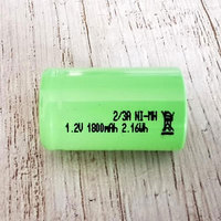 Baterai NiMH Flat Top 1.2V 1800mAh 2/3A Grosir OEM Custom Isi Ulang Bersertifikasi CE RoHS Sel Baterai Isi Ulang NiMH Flat Top