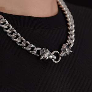 Collar con Colgante de Mariposa de Acero Inoxidable Chapado en Oro para Hombre, Estilo Europeo Americano, Hip Hop, Personalidad, Moda - Product Image 5