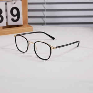 Vintage <b>Round</b> Eyewear <b>Frame</b> Fashion Ultrathin Myopia Glasses <b>Frame</b> Business Optical Spectacle <b>Frame</b> for Daily Wear - Product Image 5