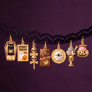 Breloques vintage amusantes pour Halloween, pendentifs château, citrouille, momie, crâne, <span class=keywords><strong>cercueil</strong></span> pour bracelets et colliers DIY - Product Image 1