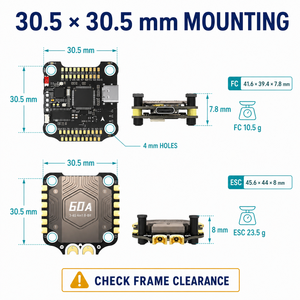 SpeedyBee F405 V4 BLS 60A ชุดควบคุมการบิน FPV <span class=keywords><strong>3</strong></span>-6S 30.5 มม. <span class=keywords><strong>4</strong></span> in 1 ESC Type C ได้รับการรับรองมาตรฐาน CE สำหรับโดรนแข่ง - Product Image 6