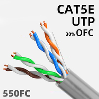   Câble Ethernet Cat5e UTP OFC CCA PVC testé, 24AWG, 4 paires, fil de cuivre massif pour réseau, câblage CCTV POE, paire torsadée